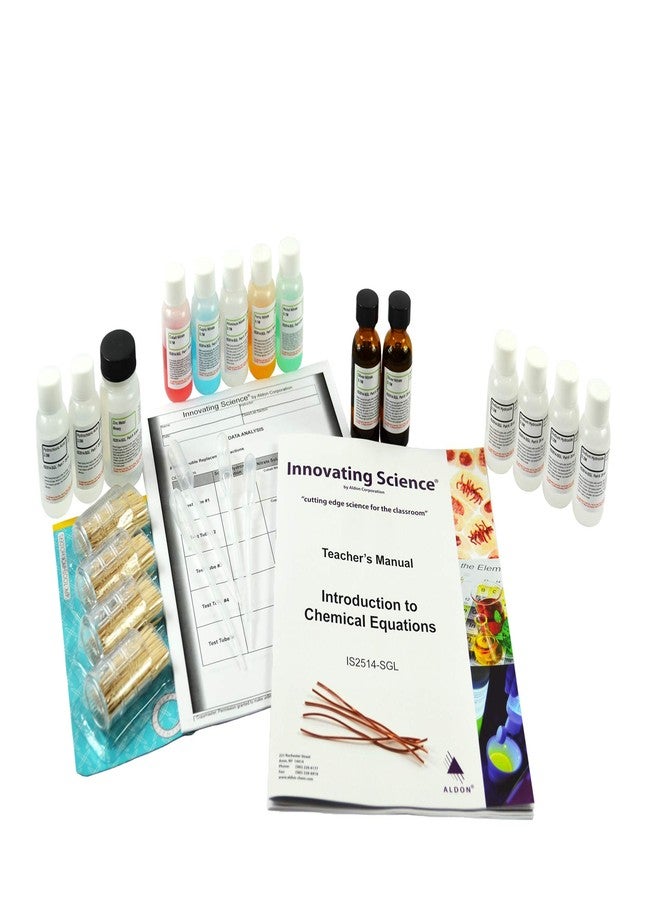 ALDON Introduction to Chemical Equations - Explore Chemical Reactions, Learn to Write Balanced Chemical Reaction Equations - Small Group Learning - Experiment Kit - Innovating Science - Image 1